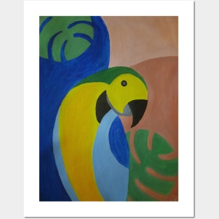 Abstract Macaw Parrot Posters and Art